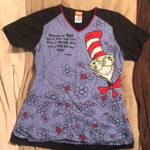 Dr. Seuss scrub top